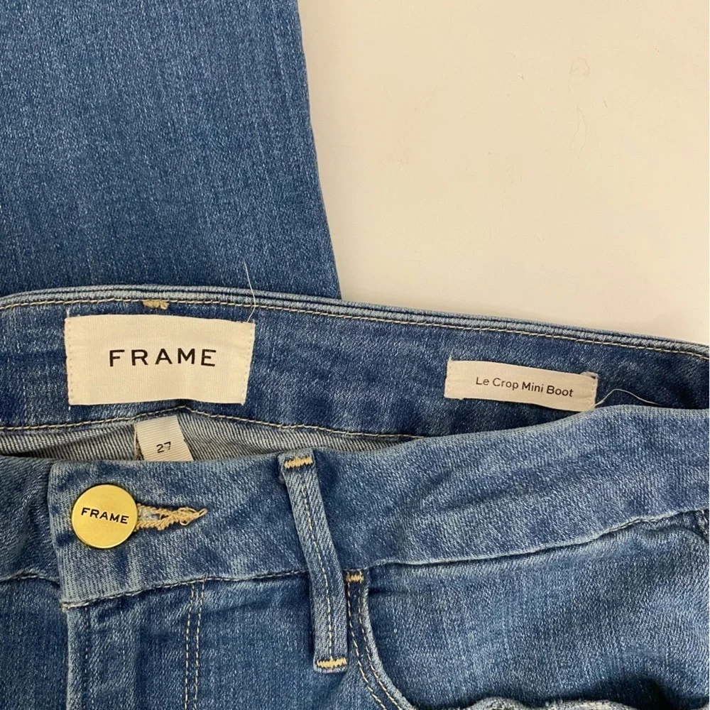 Frame || Le Crop Mini Boot Jeans‎ Stretch Slit Morongo Blue Wash 27 - Picture 5 of 9